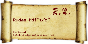 Rudas Máté névjegykártya