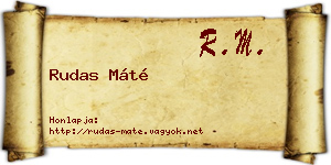 Rudas Máté névjegykártya