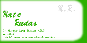 mate rudas business card
