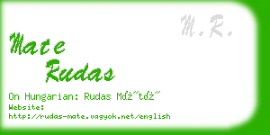 mate rudas business card